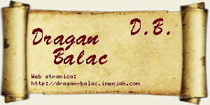 Dragan Balać vizit kartica